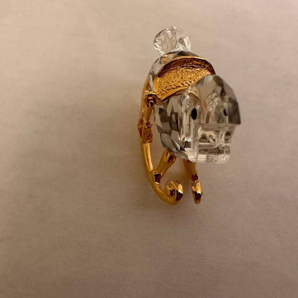 RARE 🎠VINTAGE SWAROVSKI CRYSTAL MEMORIES ROCKING HORSE IN CRYSTAL & GOLD PLATE - Picture 3 of 3